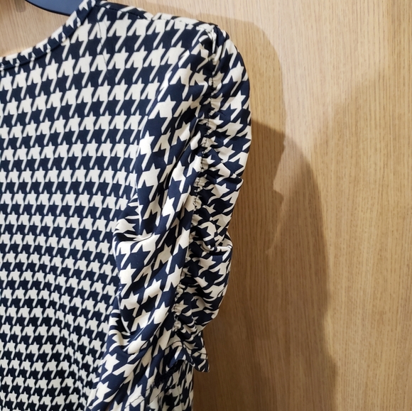 Rue 21 Short Sleeve Front Wrap Brown black fit flare dress tunic XL - Picture 14 of 15